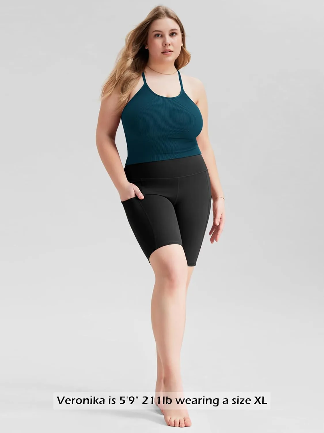ODODOS Women's Crop 3-Pack Seamless Rib-Knit Camisole Crop Tank Tops