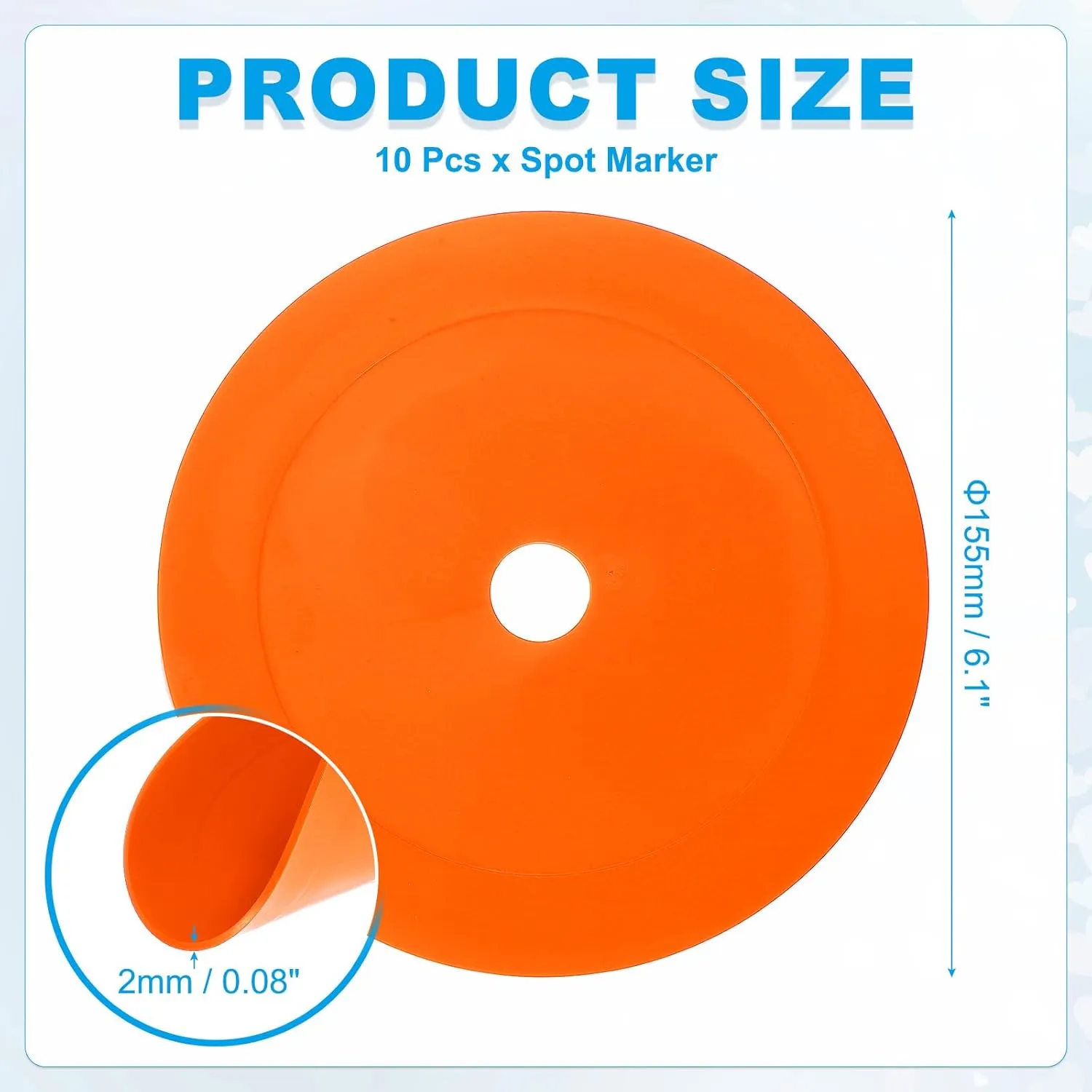 PATIKIL Flat Cones,Spot Markers Small Flat Soccer Training Cone for Football Basketball Agility Practice Sports Training Equipment