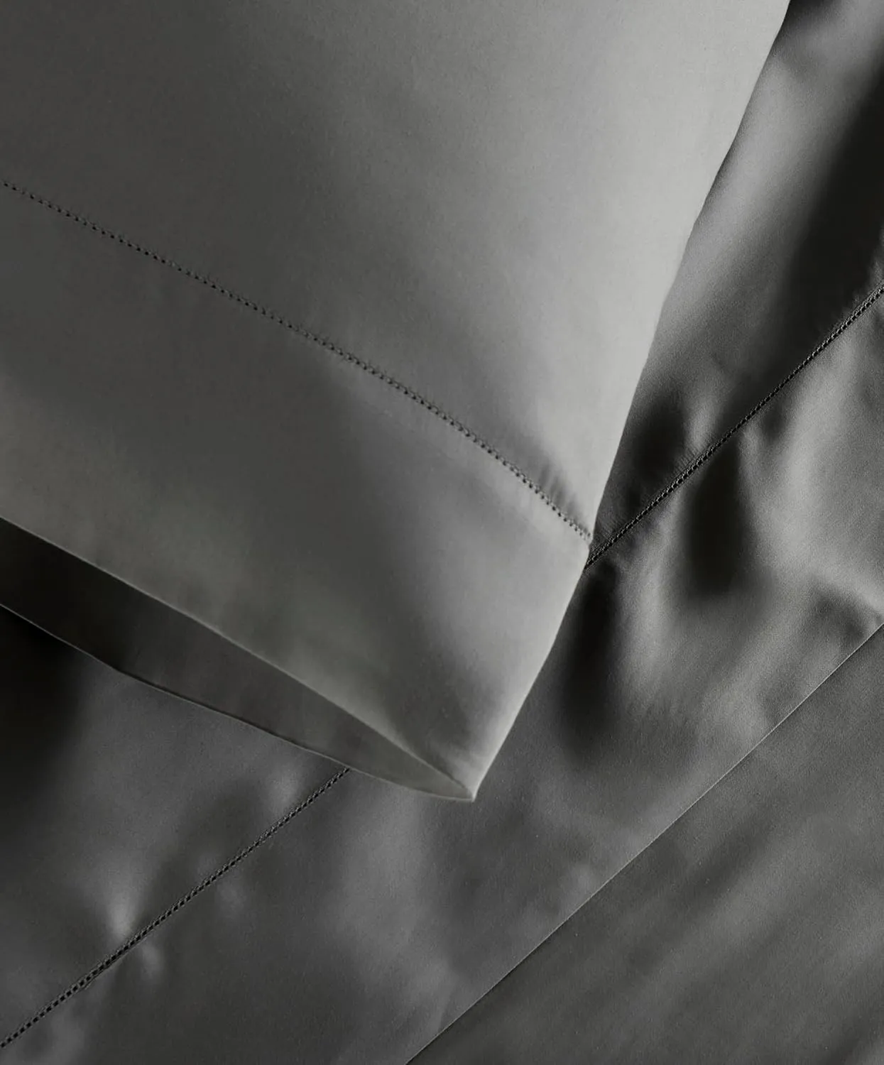 Peacock Alley Clara Luxury Sateen Sheet Sets - 100% Long Staple Cotton, 320 Thread-Count - Soft and Smooth Sateen Weave for All Seasons - Queen (Light Grey)