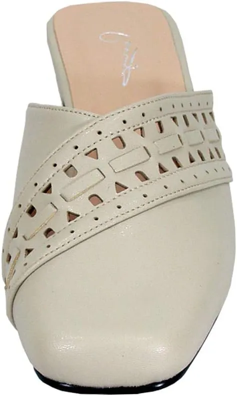 Peerage Darcie Women's Wide Width Mid-Heel Leather Dress Mules