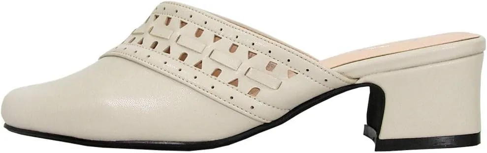Peerage Darcie Women's Wide Width Mid-Heel Leather Dress Mules