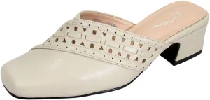 Peerage Darcie Women's Wide Width Mid-Heel Leather Dress Mules