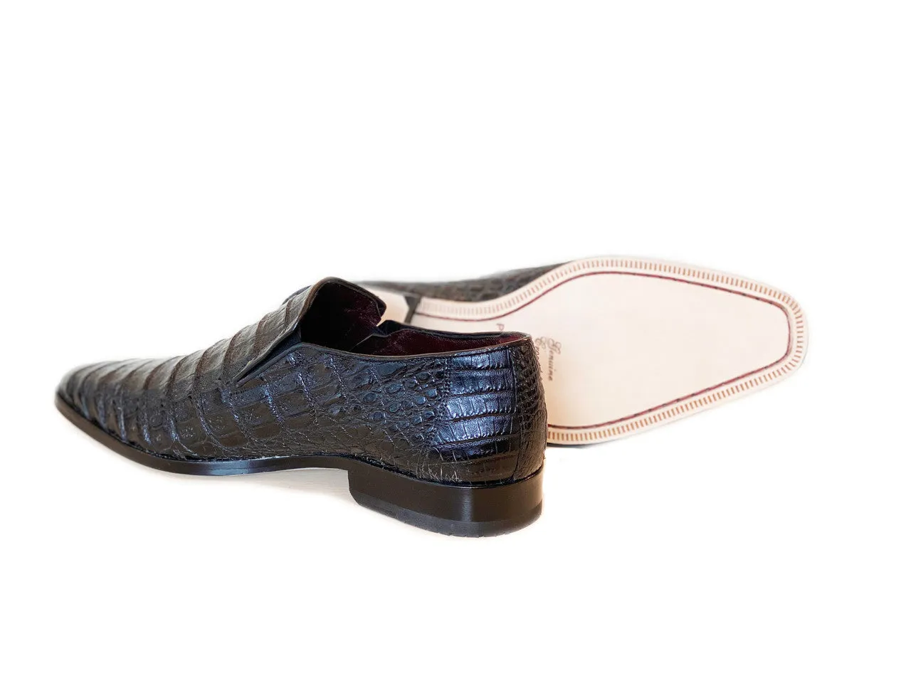 Pelle Line Exclusive Casper Full Crocodile Loafer- Black