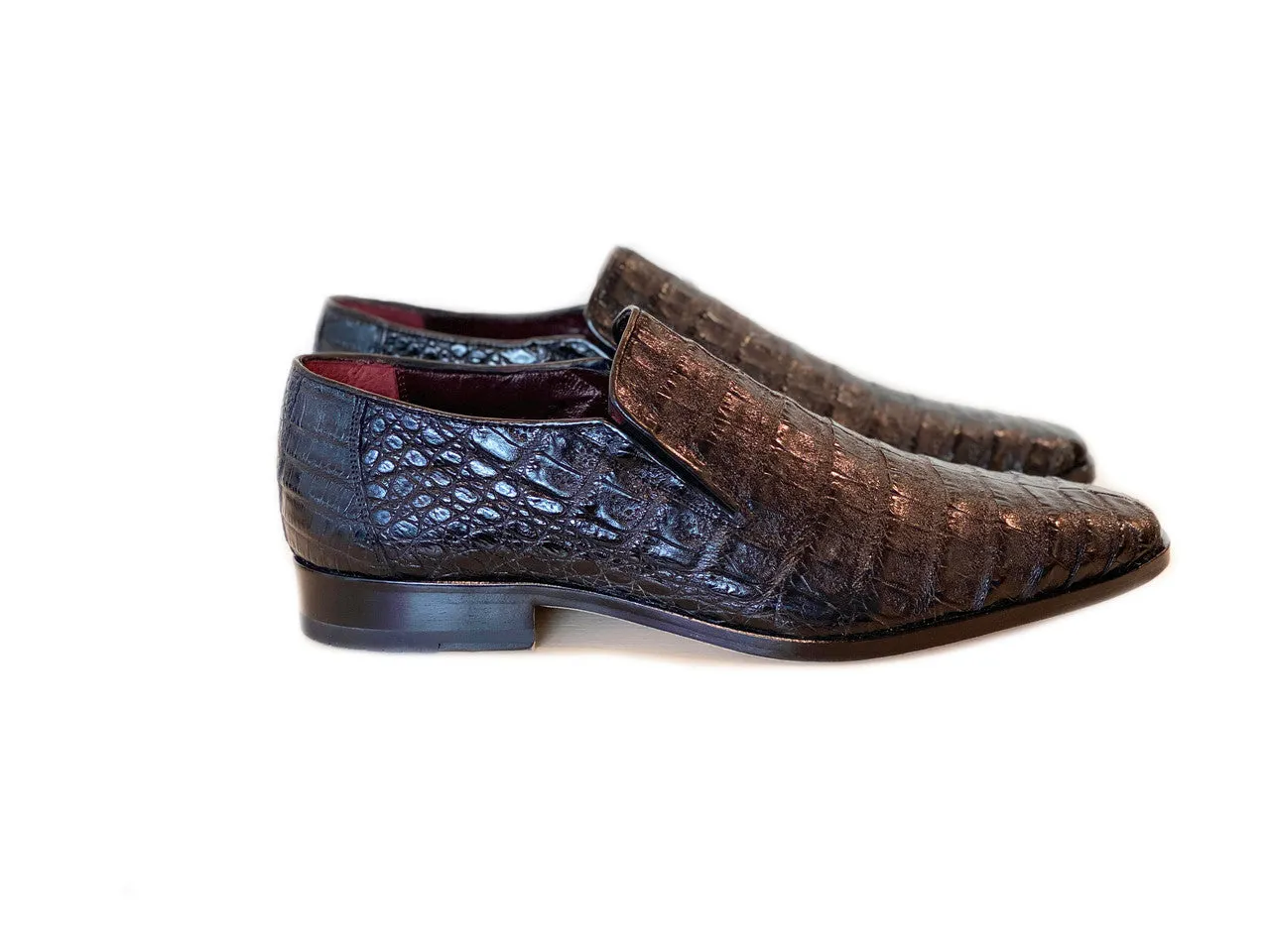 Pelle Line Exclusive Casper Full Crocodile Loafer- Black