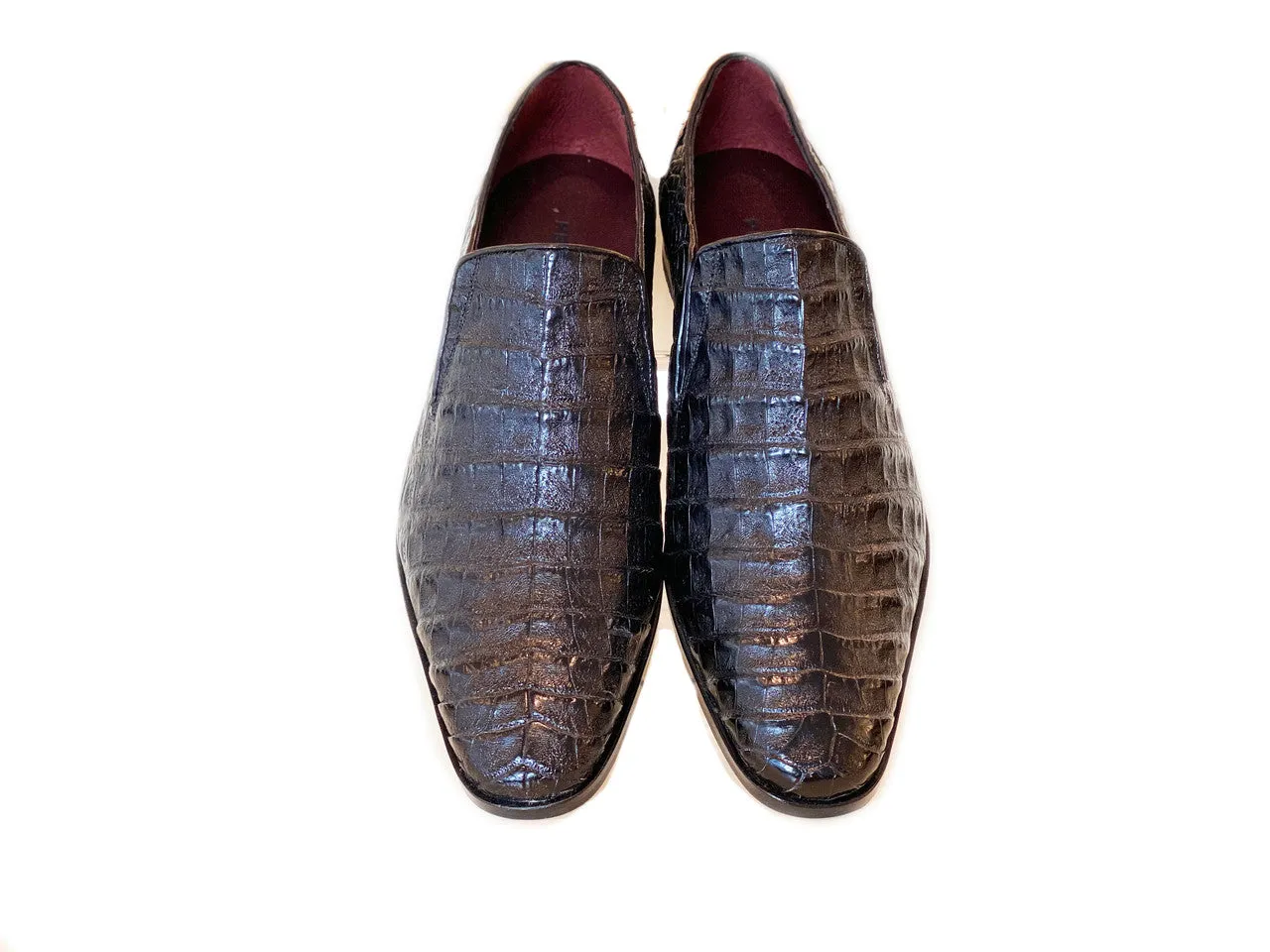 Pelle Line Exclusive Casper Full Crocodile Loafer- Black
