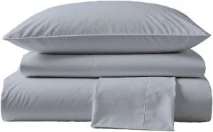 Peru Pima Bed Sheet Set – Full Size, 4 Pieces, 100% Peruvian Pima Cotton, Percale, 415 Thread Count, Cooling, Breathable & Soft, Hotel-Quality Bedding, Slate