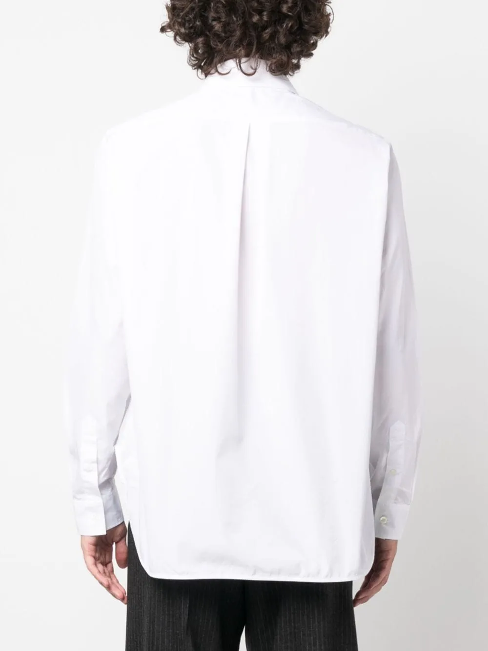 pointed flat-collar cotton shirt