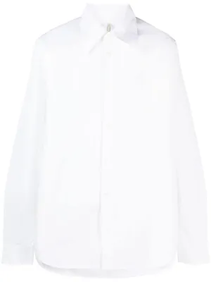 pointed flat-collar cotton shirt
