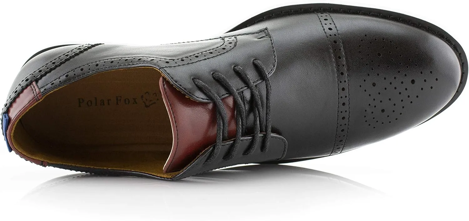 Polar Fox Men Casual Low-Tops Lace up Derby Dress Shoes