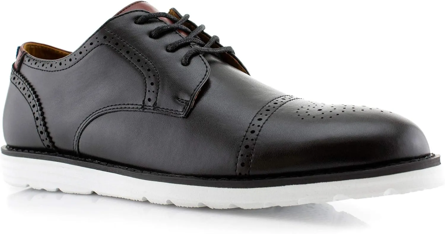Polar Fox Men Casual Low-Tops Lace up Derby Dress Shoes
