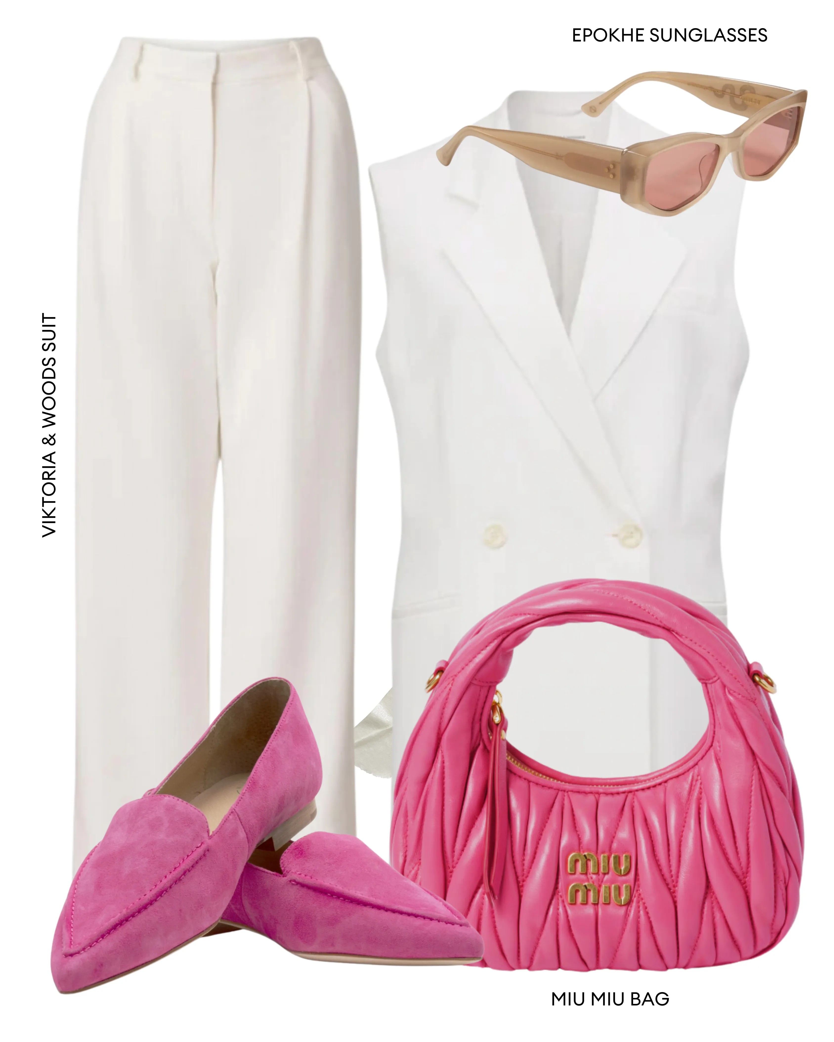 Poplar Pointed Flat - Hot Pink