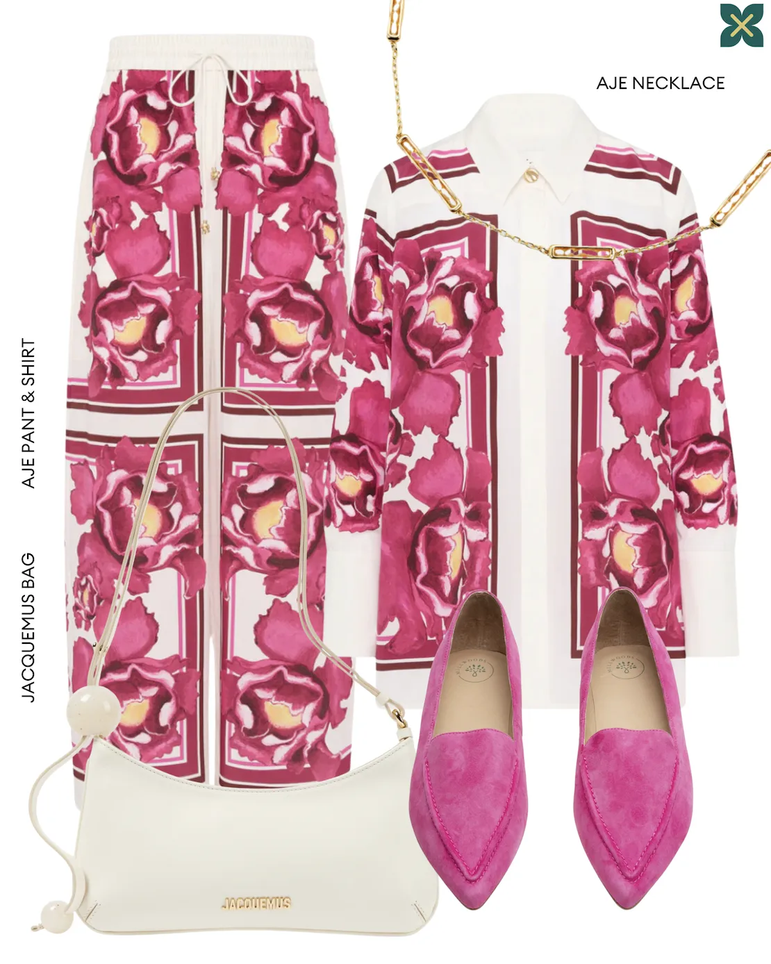 Poplar Pointed Flat - Hot Pink