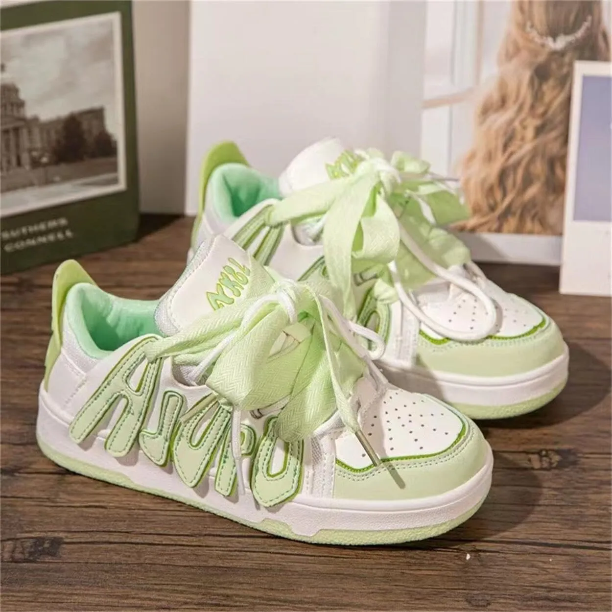 Preppy Shoes Sneakers for Women Running Shoes Non Slip On Casual Walking Shoes Fashion Lightweight Sneaker for Work Travel