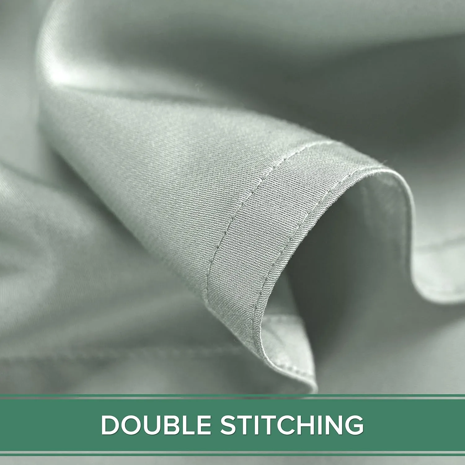 Pure Bamboo King Sheets, Genuine 100% Organic Viscose Derived from Bamboo Bed Sheet Set, Luxuriously Soft & Cooling, Double Stitching, 2 Year Quality Promise (King, Sea Glass)