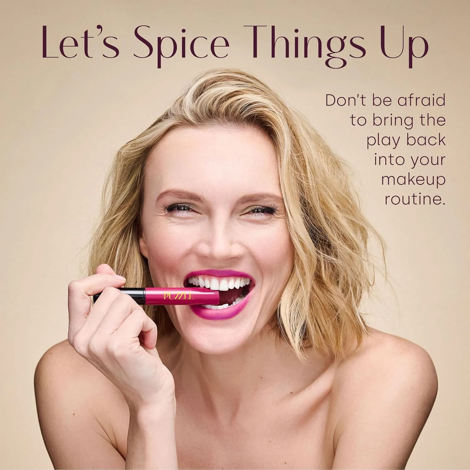 PUZZLE Lip Gloss Wand | Shiny, Shimmery, Non-Sticky, Moisturizing, Long-Lasting, Cruelty-Free, Vegan, Paraben-Free, High Shine Color (One Way | Bronze)