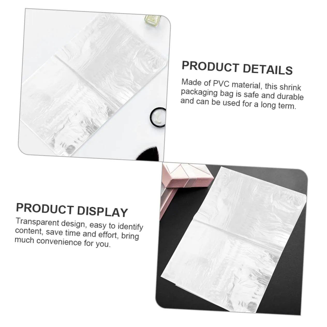 PVC Heat Shrink Film Bag Set 100pcs Heat Shrink Storage Bags Sneaker Seal Pouches Heat Shrink Bag Heat Shrink Packaging Bags