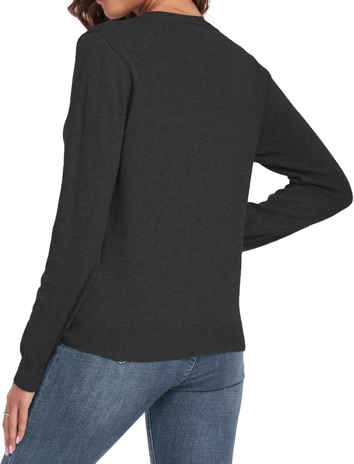 QUALFORT Women's Sweater 100% Cotton Soft Knit Pullover Tops