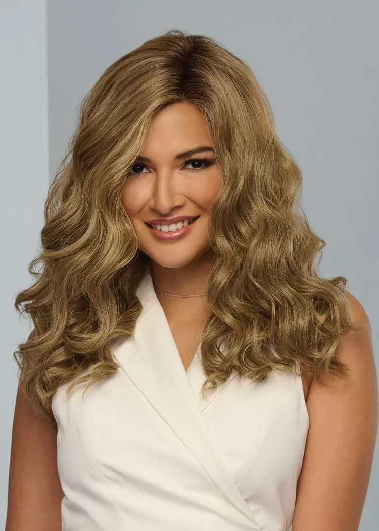Raquel Welch Day To Date Wig With Long Layered Soft Curls, By Hairuwear, Average Cap, RL14/22SS Wheat