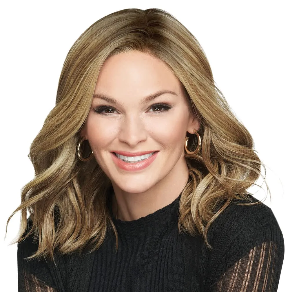Raquel Welch Wavy Day Shoulder Length Soft Styled Waves by Hairuwear, Average Cap Size, RL11/25 Golden Walnut