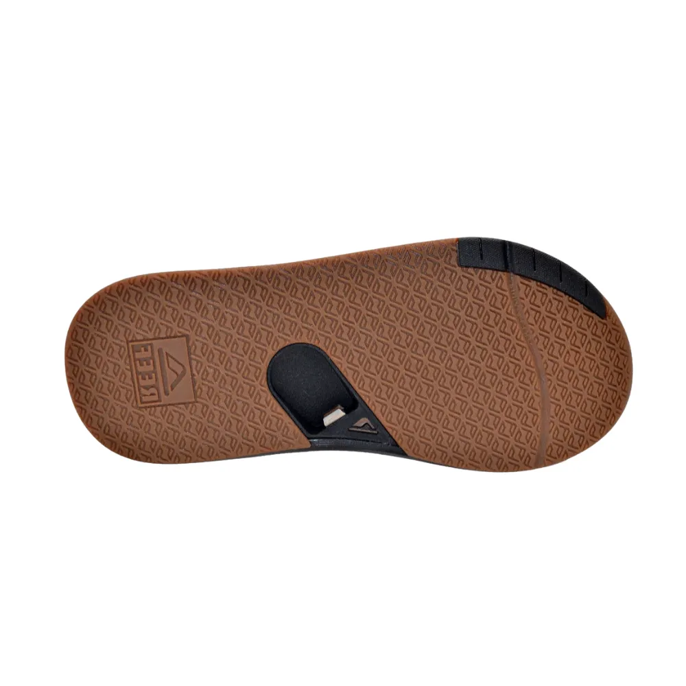 Reef Men's  Arch Support Fanning Bottle Opener Shock Absorption Sandal, Black