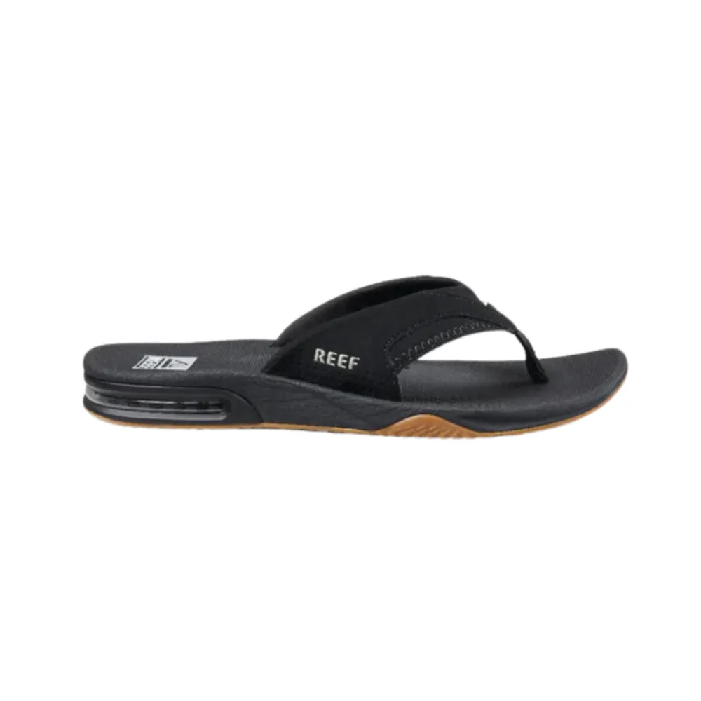 Reef Men's  Arch Support Fanning Bottle Opener Shock Absorption Sandal, Black