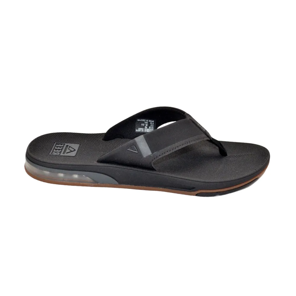 Reef Men's  Arch Support Fanning Bottle Opener Shock Absorption Sandal, Black