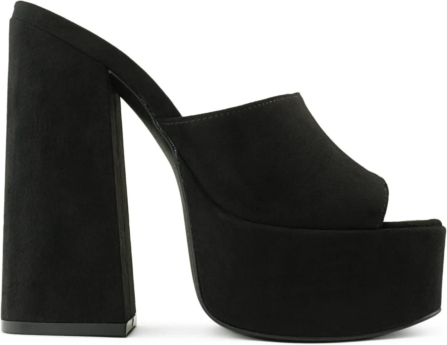 RF ROOM OF FASHION Open Square Toe Towering Platform Flared Block Heel Mule Heel Sandals