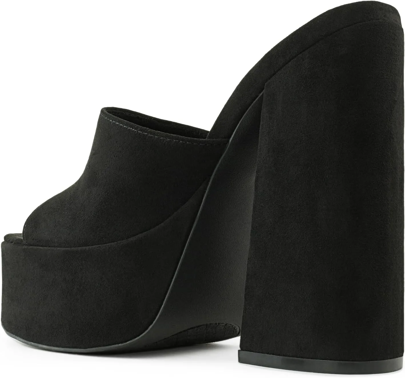 RF ROOM OF FASHION Open Square Toe Towering Platform Flared Block Heel Mule Heel Sandals