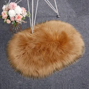 RosieLily Ultra Soft Thin 1.3x2 Feet Faux Fur Area Rug, Fluffy Shaggy Brown Fuzzy Machine Washable Shag Rug for Bedroom, Kids Room, Living Room