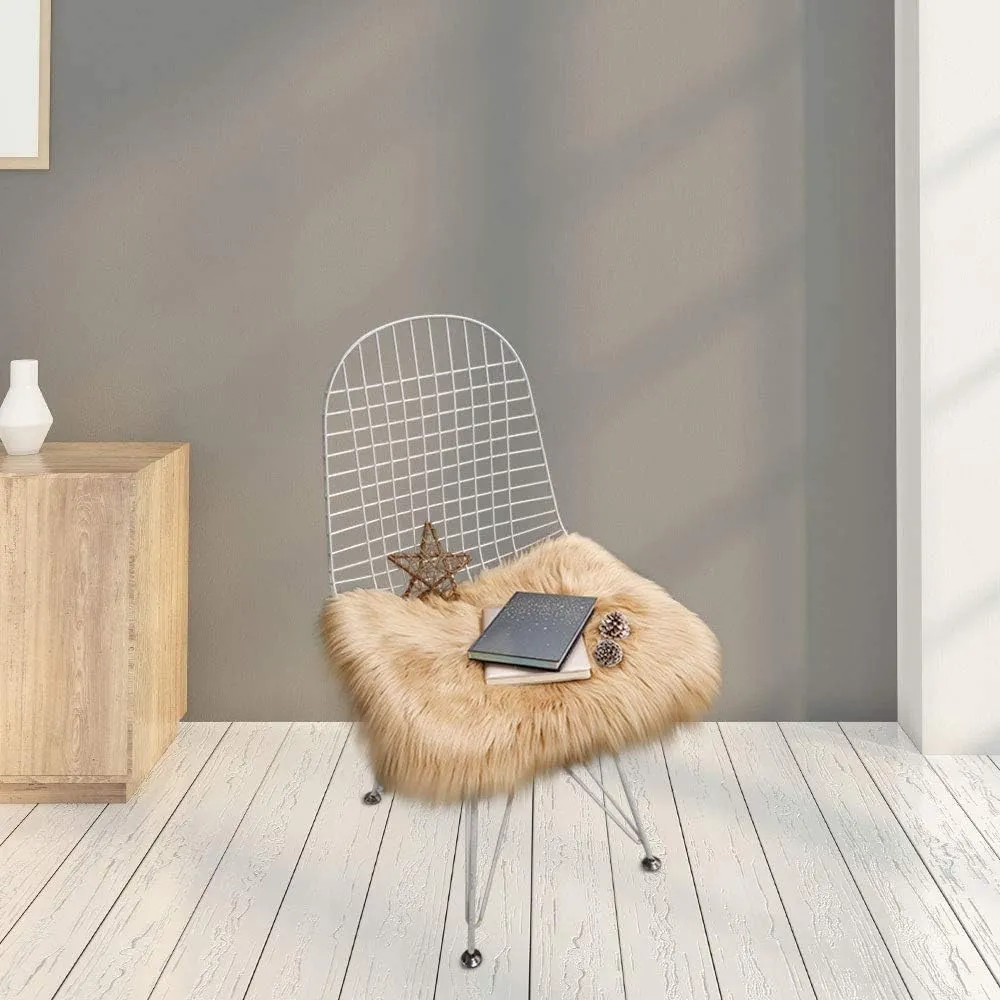 RosieLily Ultra Soft Thin 1.3x2 Feet Faux Fur Area Rug, Fluffy Shaggy Brown Fuzzy Machine Washable Shag Rug for Bedroom, Kids Room, Living Room