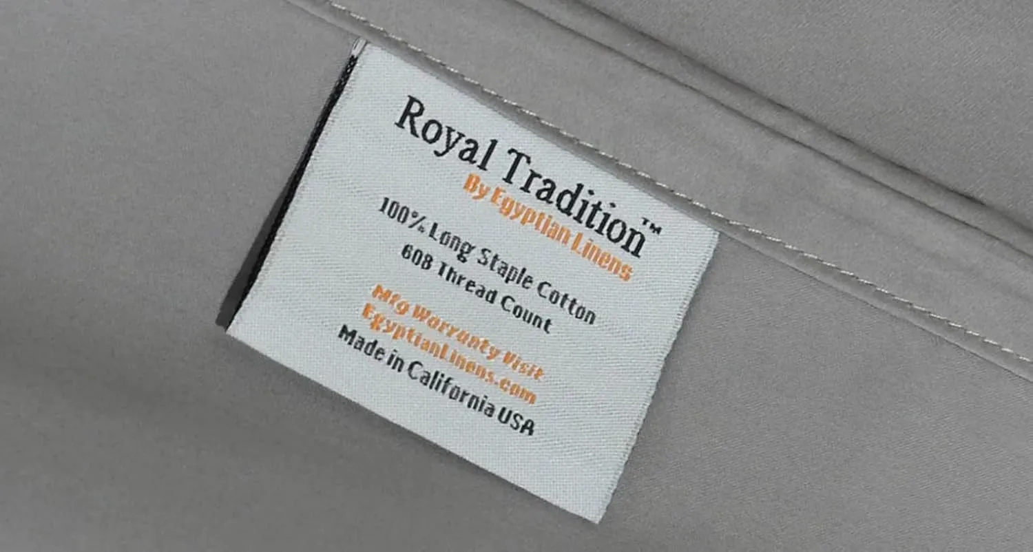 Royal Tradition Made in USA- Texas King Sheet Set (80x98 Inch Bed) 608tc Soft Cotton Sateen Bed Sheets, Blue