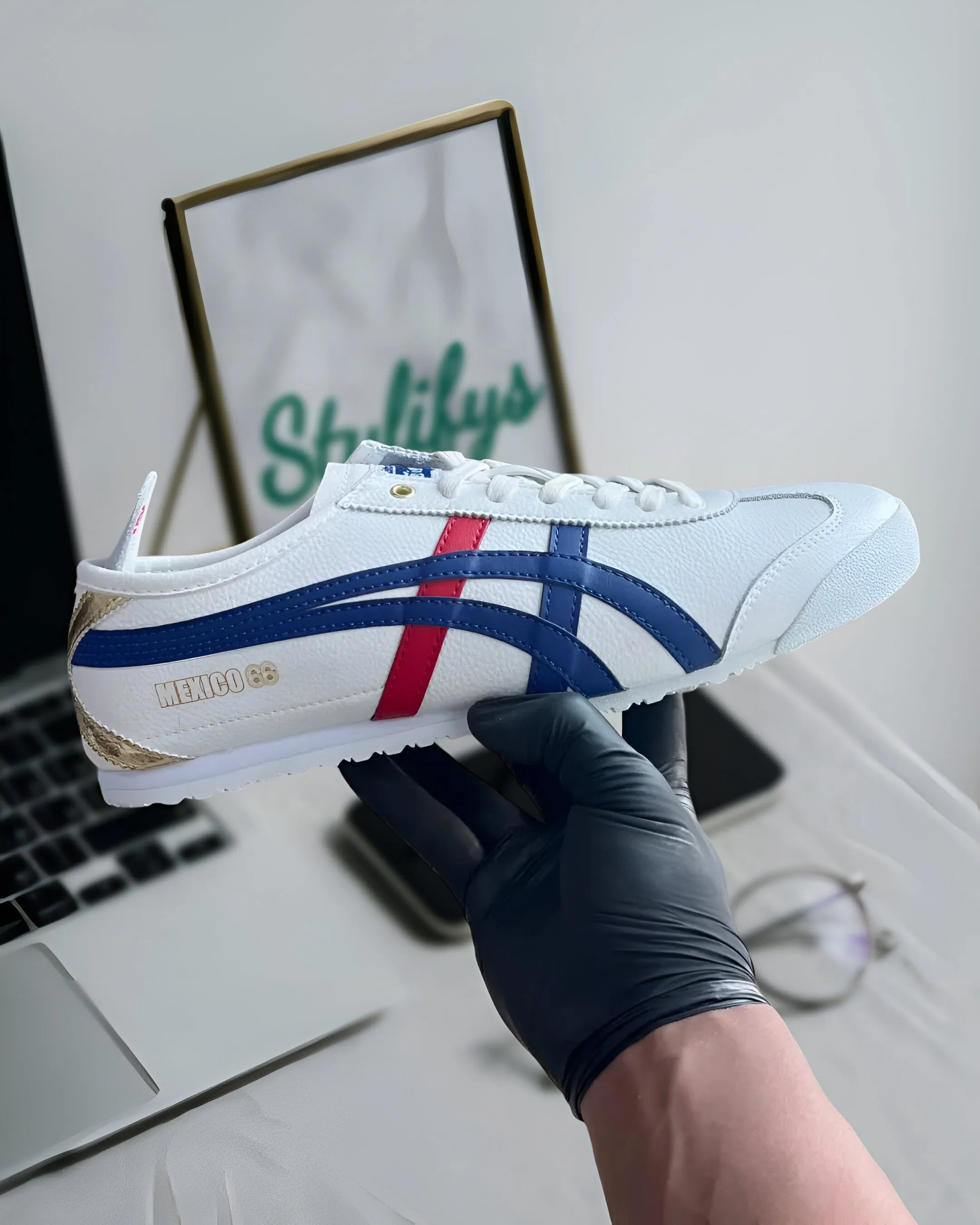 Safe transactions TIGER MEXICO ONITSUKA RED WHITE BLUE DARK 66 Free international delivery GOLD