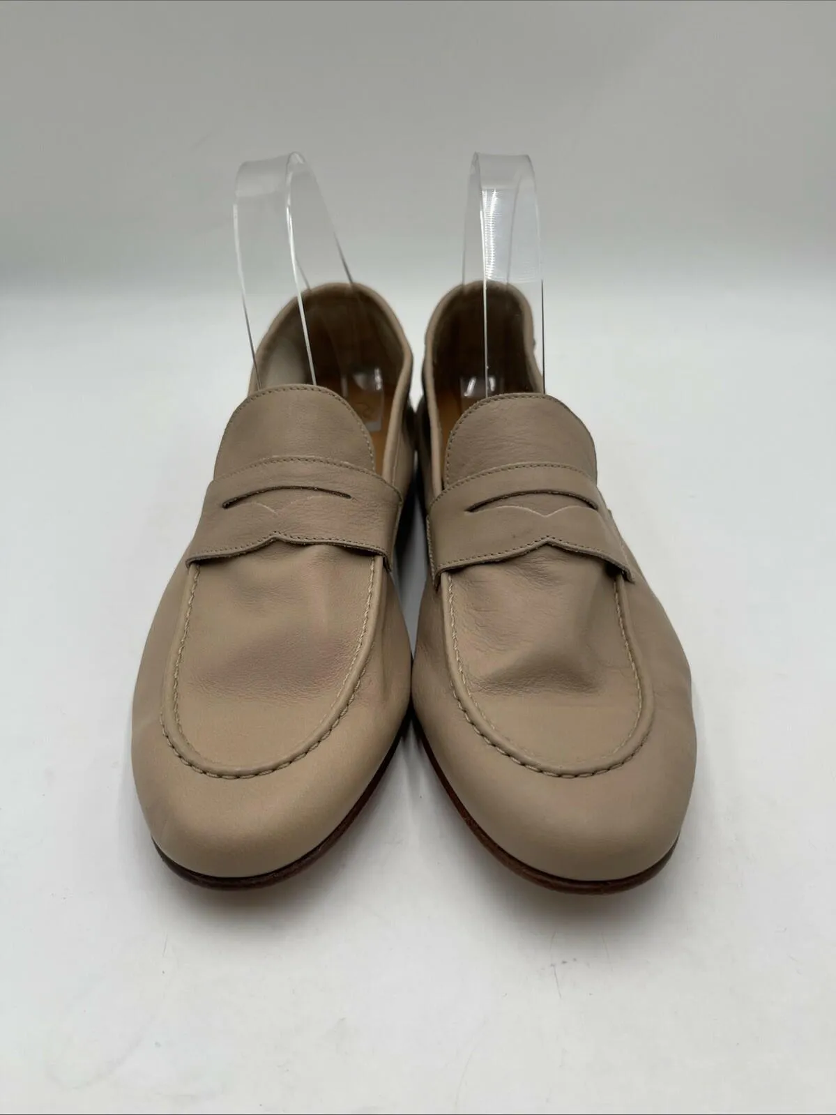 Saks Fifth Avenue Men's Leather Penny Loafers Tan Size 8 - Very Good
