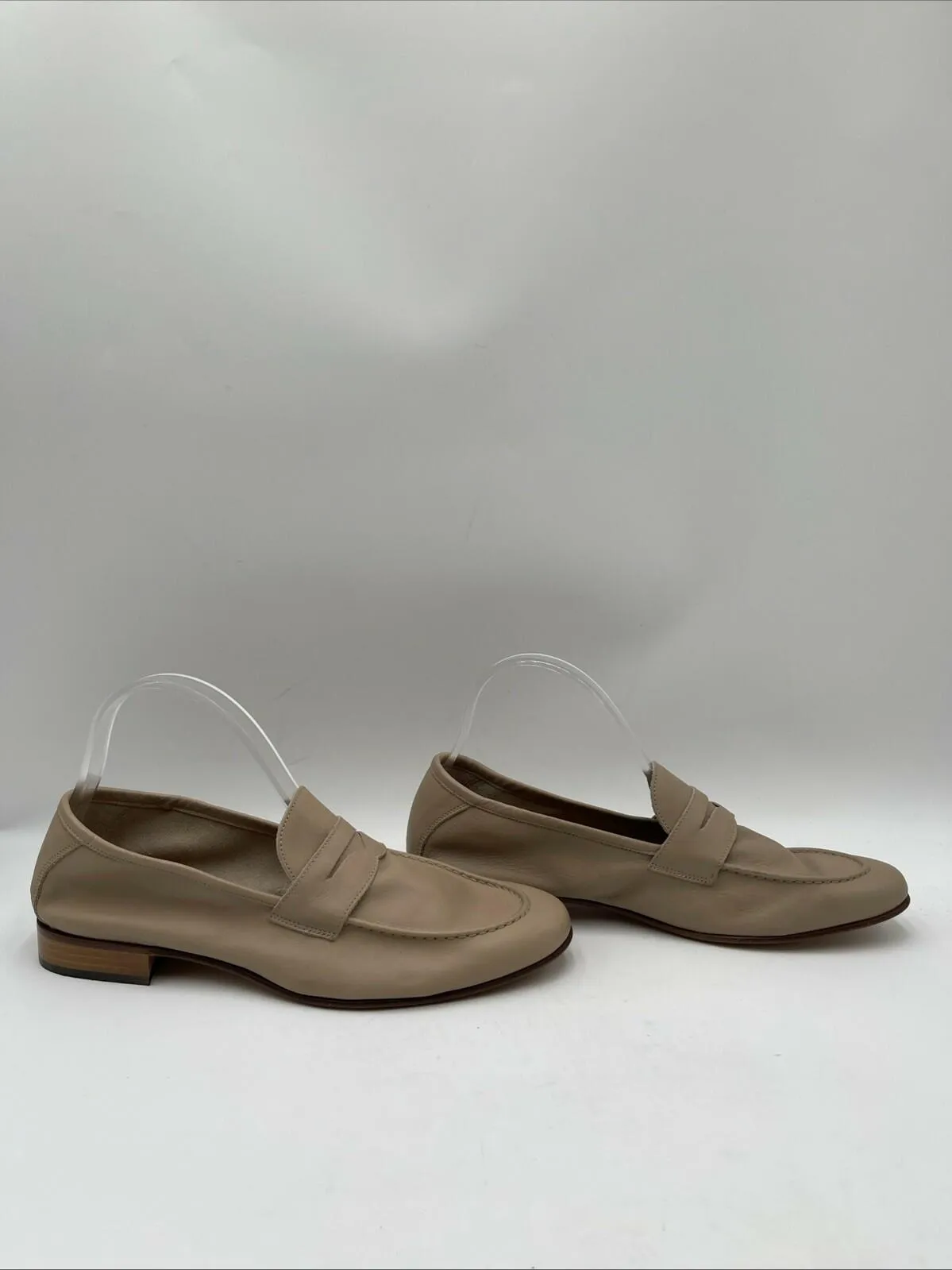 Saks Fifth Avenue Men's Leather Penny Loafers Tan Size 8 - Very Good