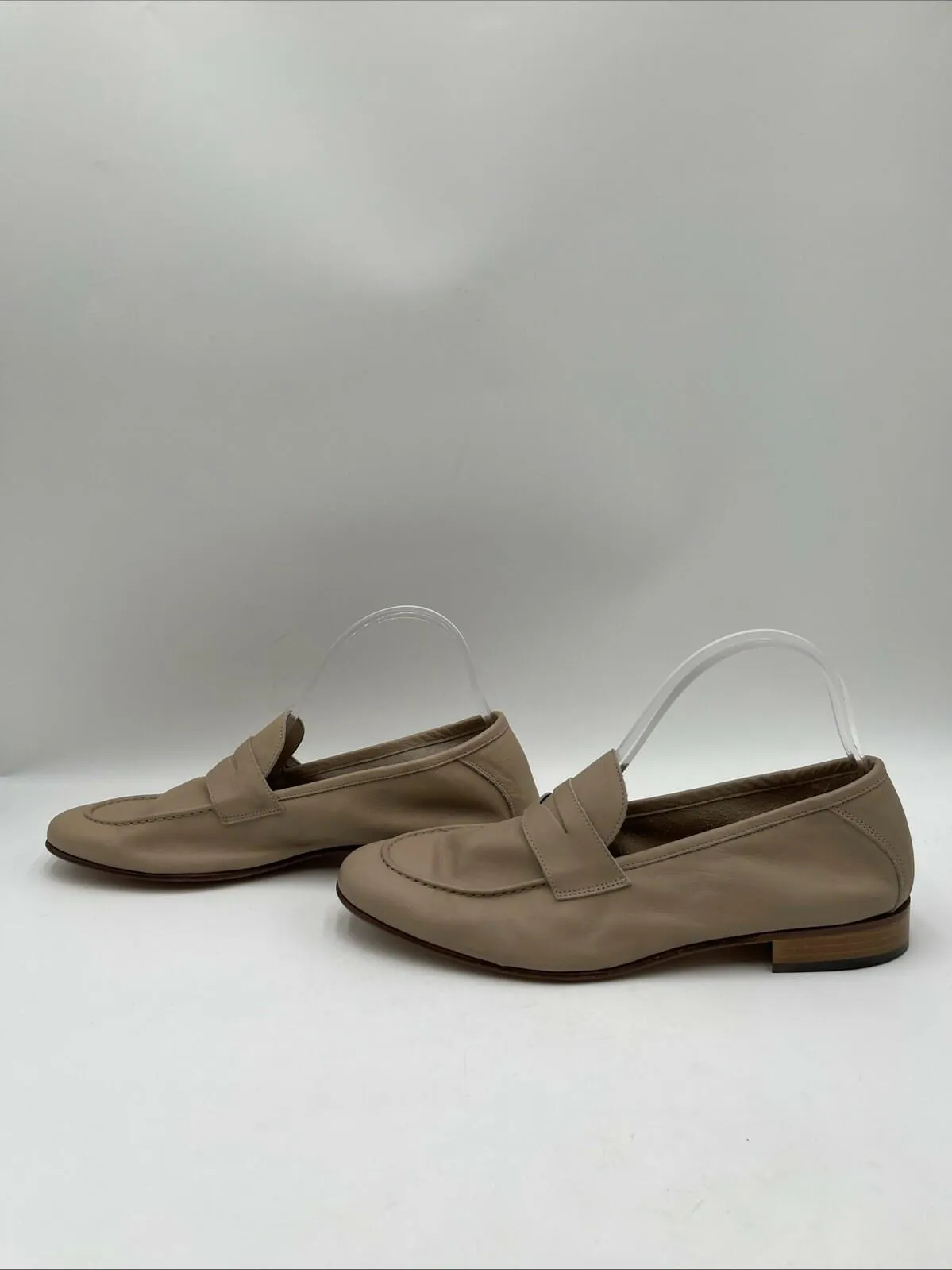 Saks Fifth Avenue Men's Leather Penny Loafers Tan Size 8 - Very Good