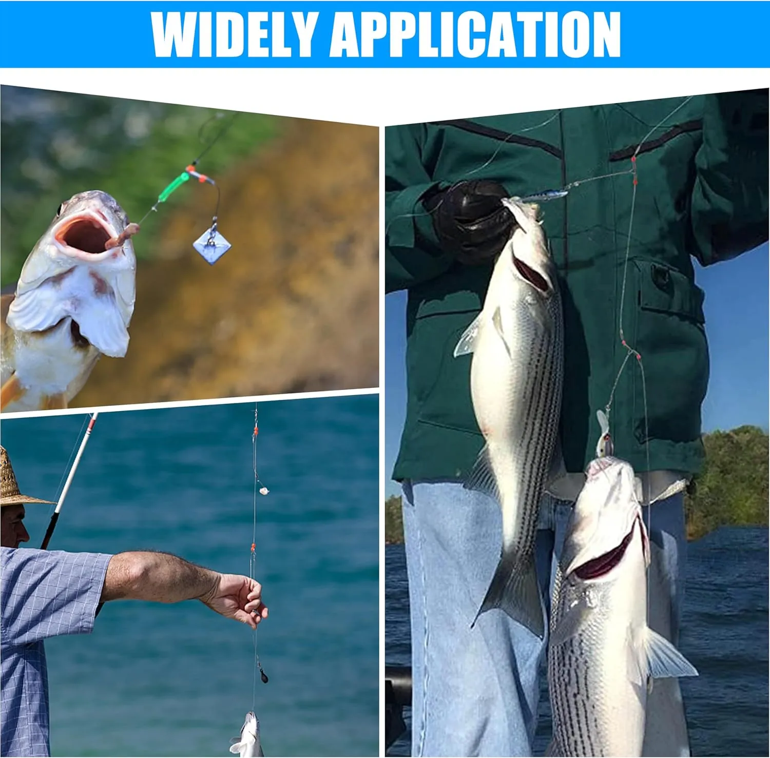 Saltwater Surf Fishing Tackle Kit - Saltwater Surf Fishing Rigs Include Wire Leader Pyramid Sinker Weight Bass Casting Sinker Circle Hooks Accessories