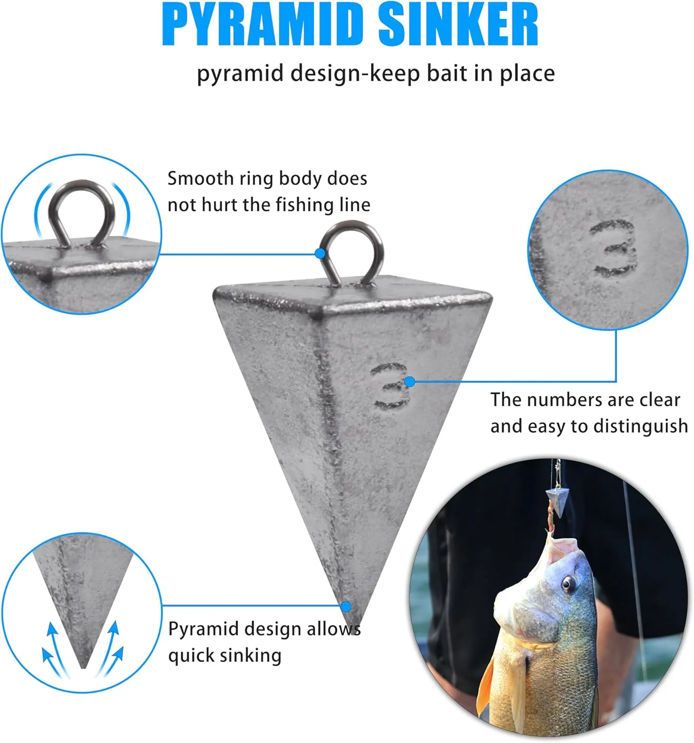 Saltwater Surf Fishing Tackle Kit - Saltwater Surf Fishing Rigs Include Wire Leader Pyramid Sinker Weight Bass Casting Sinker Circle Hooks Accessories