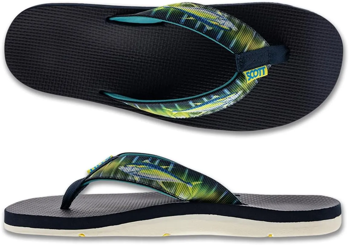 Scott Hawaii Men's Kaiko Sandal | Nylon Strap with Neoprene Lining | Molded Non-marking No-slip Outsole | Arch Support and Heel Cup | Marine & Boat Friendly
