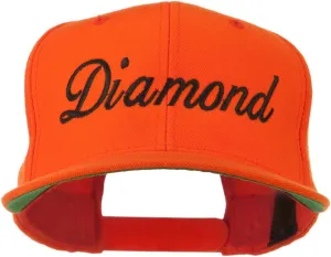 Script Diamond Embroidered Flat Bill Cap