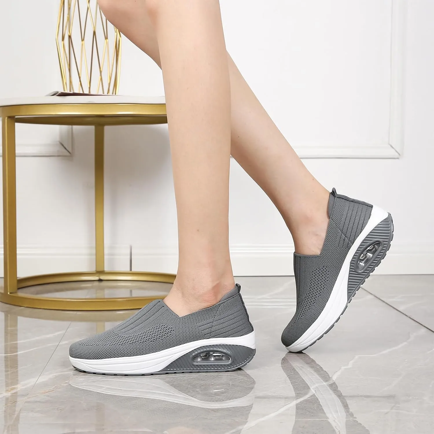 Semshedy Women Nurse Shoes Orthopedic Platform Nursing Sneakers Air Cushion Diabetic Walking Wedge Sneaker