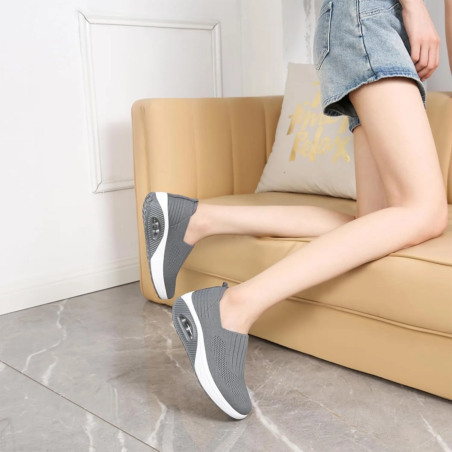 Semshedy Women Nurse Shoes Orthopedic Platform Nursing Sneakers Air Cushion Diabetic Walking Wedge Sneaker