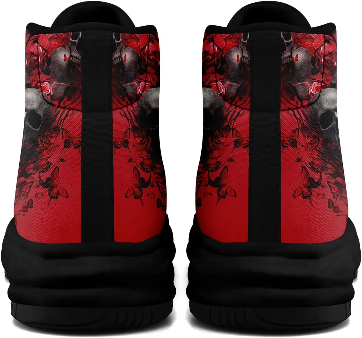 Skull High-Top Canvas Sneakers for Men Women Casual Comfortable Skateboarding Shoes, Gothic Design,Non-Slip Tennis Sneaker