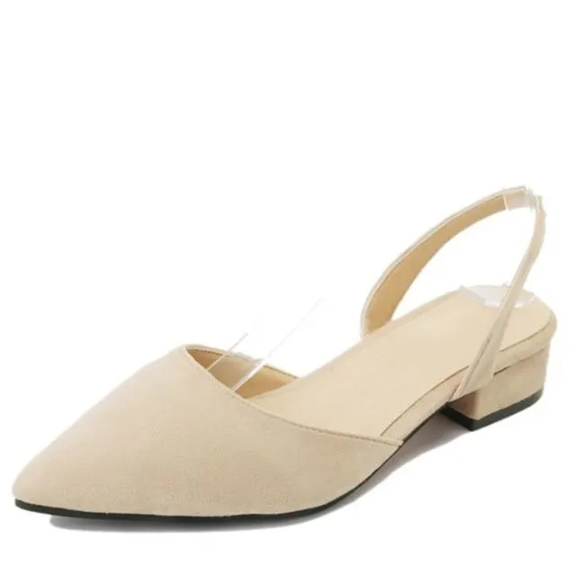 Slingback Flock Casual Footwear Pointed Toe Elegant Low Flat shoes