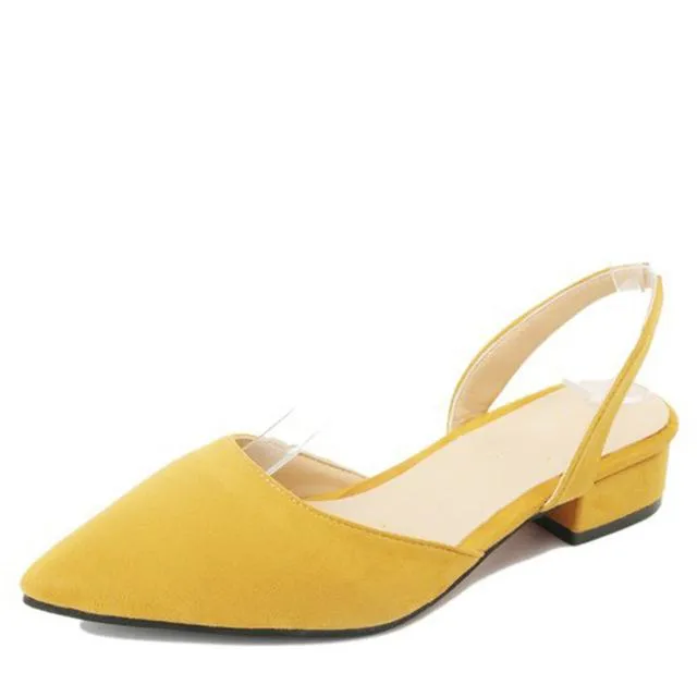 Slingback Flock Casual Footwear Pointed Toe Elegant Low Flat shoes