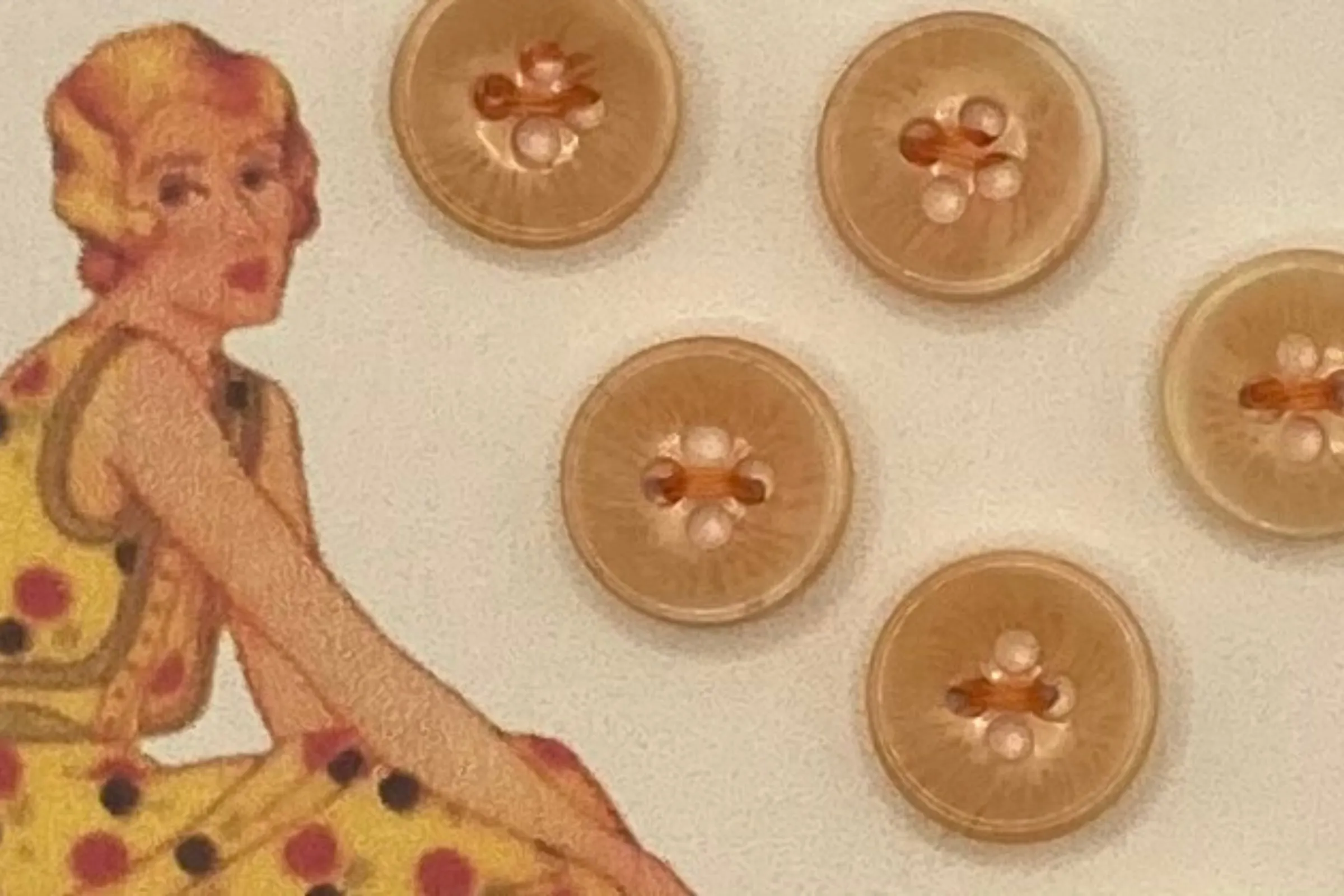 Small Peach Marbled Buttons