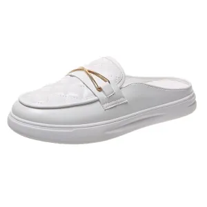 Sneaker Slippers for Women – Airy Comfort Sneakers with Gold Detail for Leisure