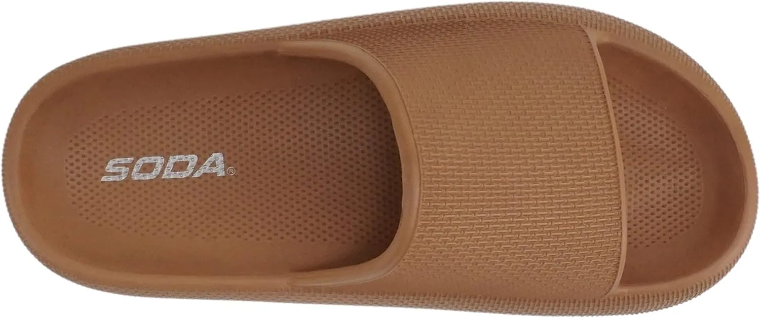 Soda “MARSHMALLOW” ~ Women Feather Recovery Slide Open Toe Lightweight Comfort Cushion Sandal