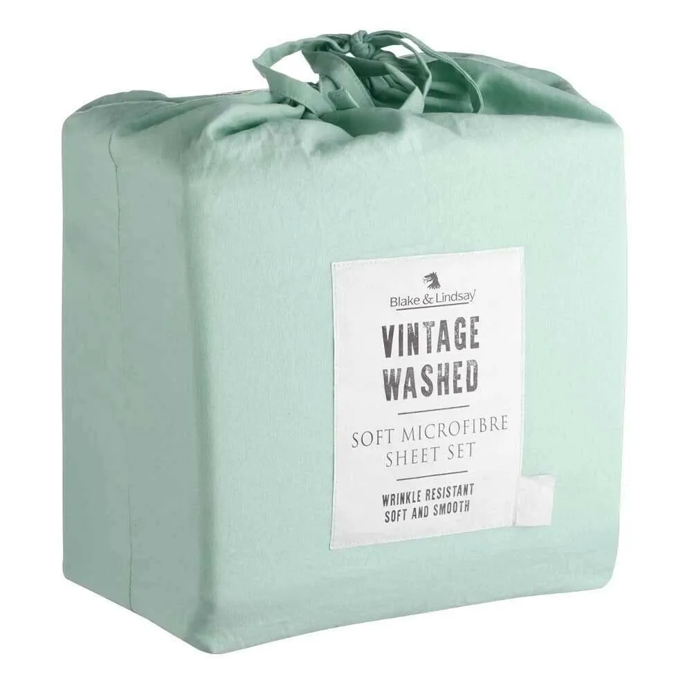 Soft Vintage Washed Microfibre Sheet Set