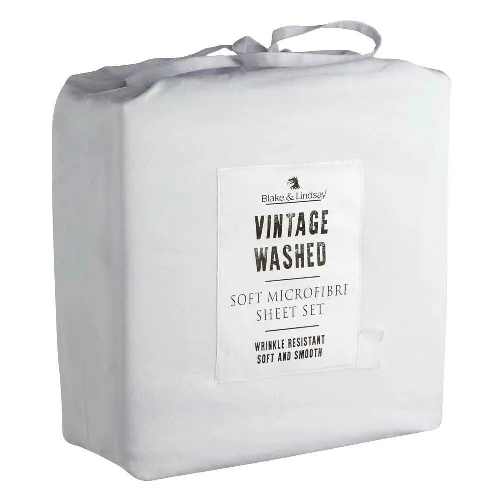 Soft Vintage Washed Microfibre Sheet Set