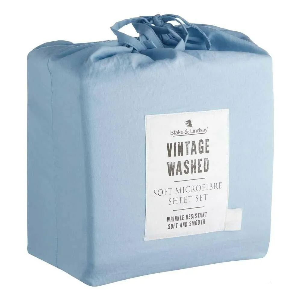 Soft Vintage Washed Microfibre Sheet Set
